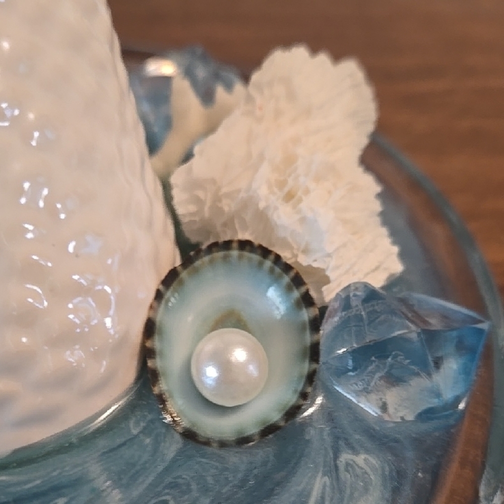 White Ceramic Mermaid Tail Decor - Picture 5 of 8
